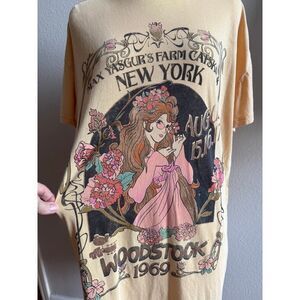 Woodstock Max Yasgur's Farm Catskills‎ NY 1969 Sleep Shirt GUC Medium Tunic Top